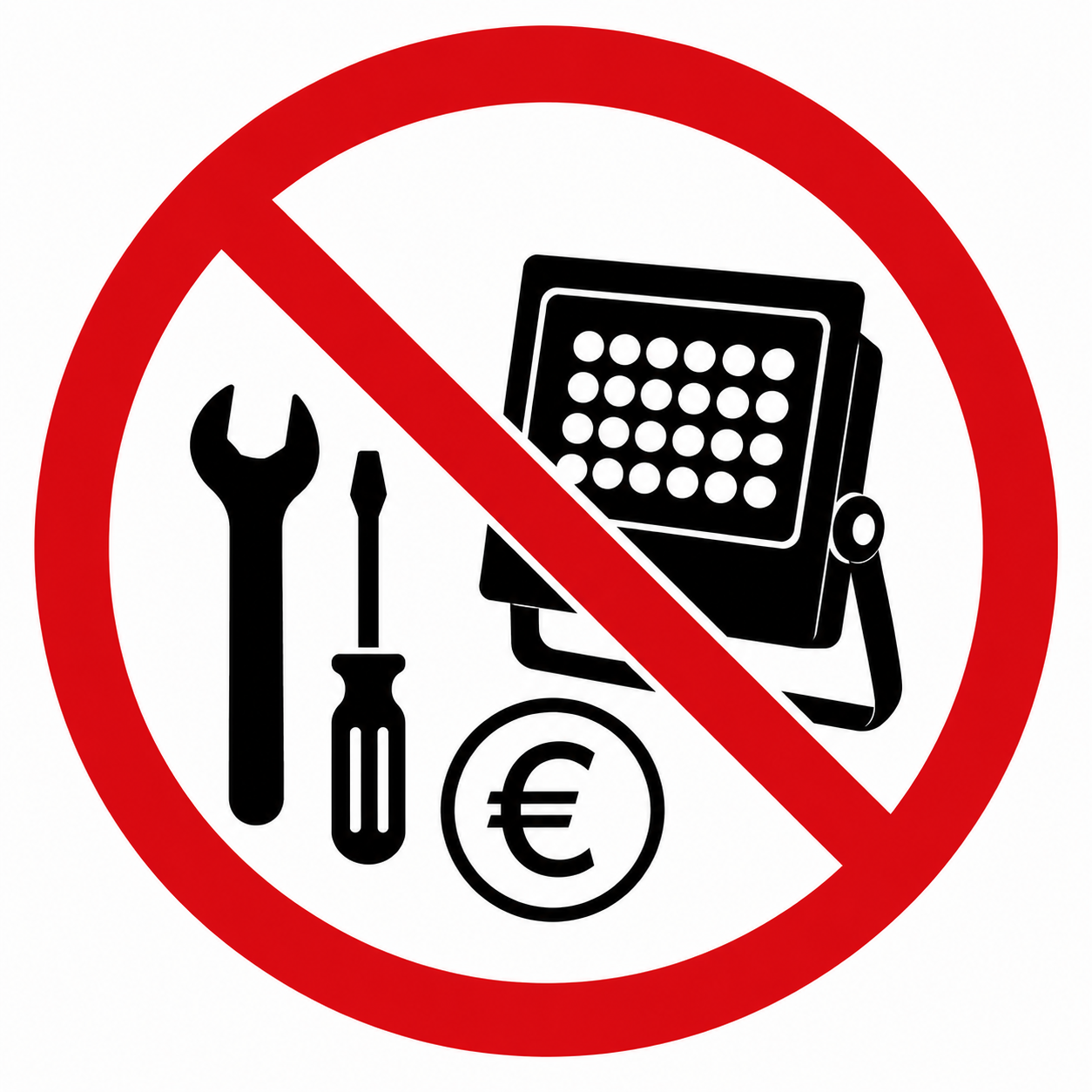 Leuchte nicht reparierbar