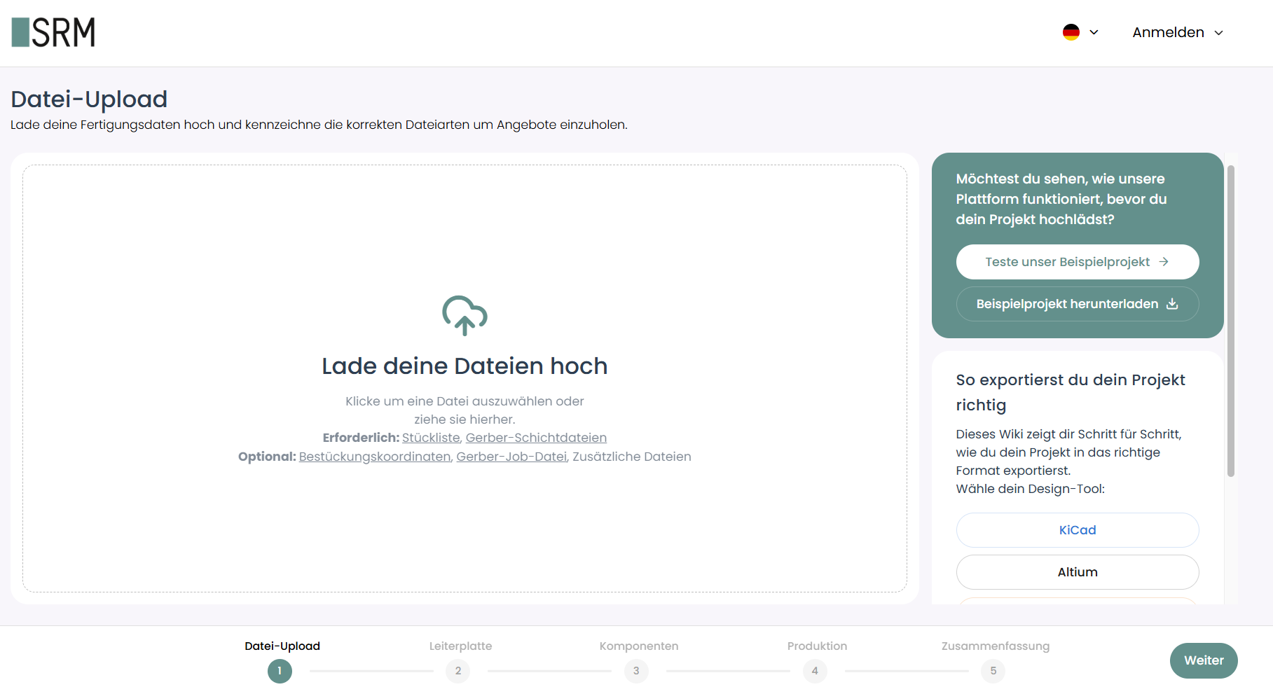 SRM Kundenportal EMS